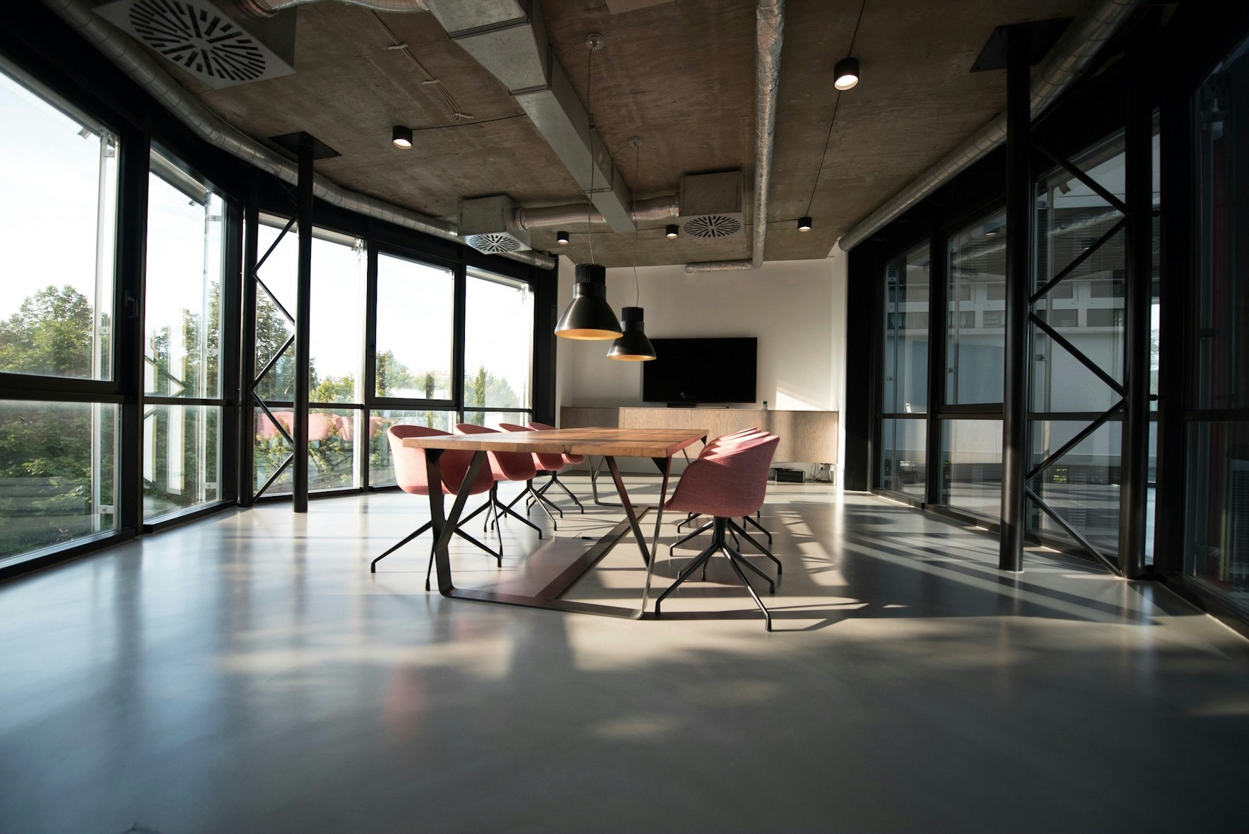A workspace where physical systems are being built and tested